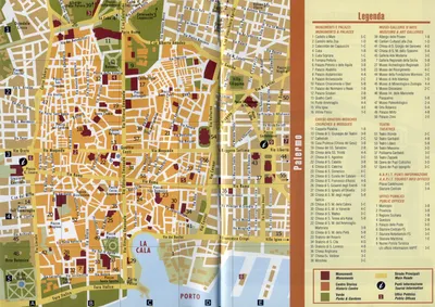 Карта Палермо с достопримечательностями, путеводитель по Палермо