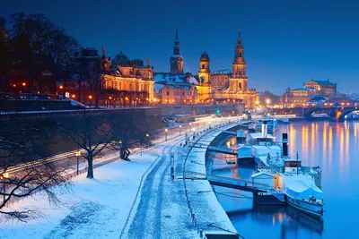 Зимний Дрезден, Германия. Фотограф Sabine Klein