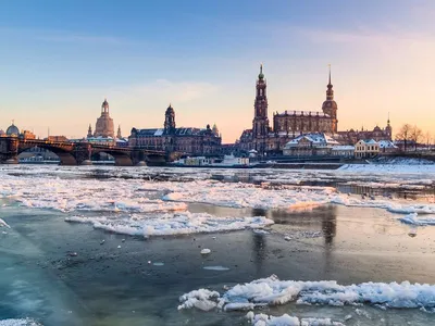 Прекрасный снежный Дрезден... | Пикабу