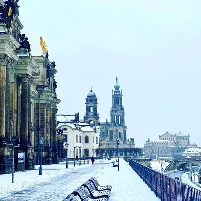 Старый Город Дрезден Зимой — стоковые фотографии и другие картинки Зима -  Зима, Дрезден - Германия, Снег - iStock
