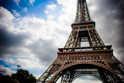 Скачать 1280x720 эйфелева башня, париж, франция, eiffel tower, paris,  france, чб, вид, достопримечательность обои, картинки hd, hdv, 720p