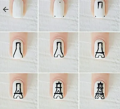 Маникюр с Эйфелевой башней на ногтях - идеи дизайна с фото