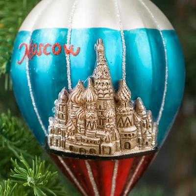 Ёлочная игрушка Glass Moscow Santa Balloon 14 cm, Goodwill | Home Concept