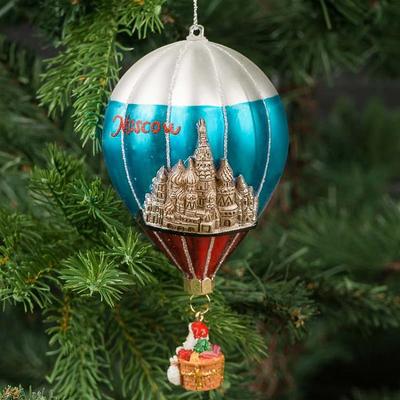 Ёлочная игрушка Glass Moscow Santa Balloon 14 cm, Goodwill | Home Concept