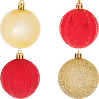 Елочный шар с рисунком Дед Мороз и сани 6 см красный - Елки-24.рф