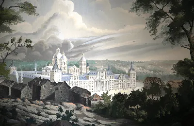 Фасад королевского монастыря Escorial (1584) около Мадрида, Испании  Стоковое Изображение - изображение насчитывающей памятник, католическо:  69590269