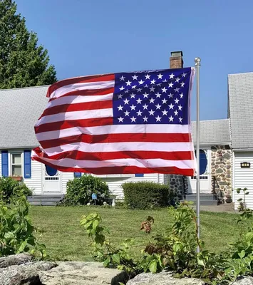 USA Flag Decal. Mirror Image 6x11 Inch United States Flag Decal.