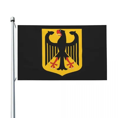 Новый герб Германии, флаг для наружного сада из полиэстера, 3x5 футов  (90x150 см), двусторонний флаг для двора, лужайки, крыльца, балкона |  AliExpress