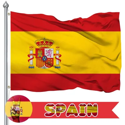 Купить настольный флаг Испании на разных вариантах подставок