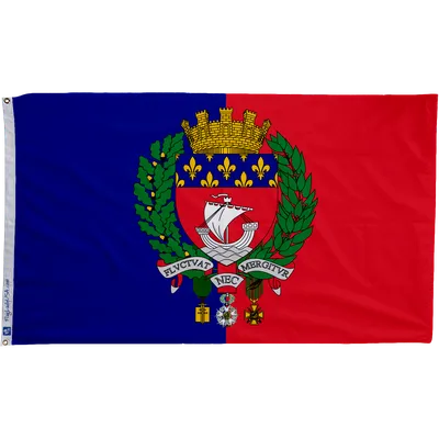 PARIS CITY FLAG, 3'x5' Paris, France, drapeau bandiera bandera