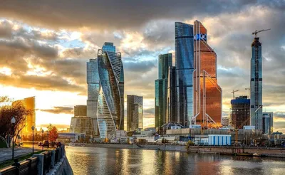 3D Фотообои «Москва Сити вечером» - купить в Москве, цена в  Интернет-магазине Обои 3D