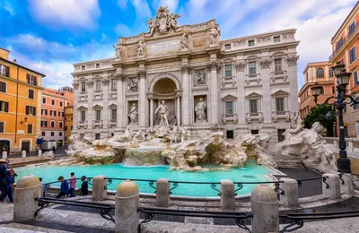 Красота и величие фонтана Треви в Риме, Италия