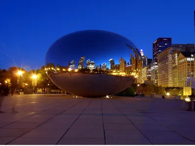 Город Чикаго и озеро Мичиган, Чикаго, Иллинойс, США Стоковое Фото -  изображение насчитывающей жизнь, выпуклины: 109556362
