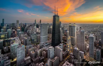 Чикаго, Иллинойс, горизонт США Стоковое Фото - изображение насчитывающей  офисы, известно: 130606238