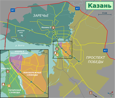 Файл:Travel map of Kazan (Wikivoyage style).png — Путеводитель Викигид  Wikivoyage