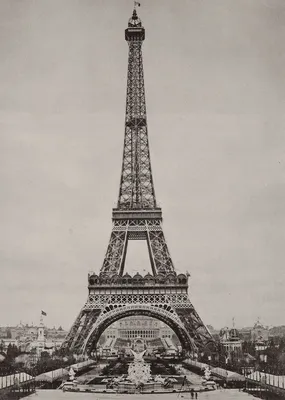 Эйфелева башня черно-белая иллюстрация эйфелевой башни | Премиум векторы