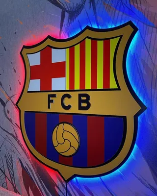 Объёмная эмблема с LED подсветкой ФК \"Барселона\", FC Barselona, 40х40 см,  футбольный, спортивный декор. (ID#1962346303), цена: 1300 ₴, купить на  Prom.ua