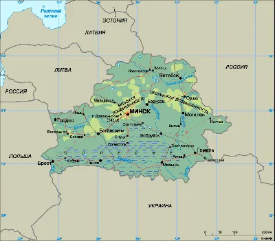 Векторная карта Белоруссии с областями и городами — Abali.ru