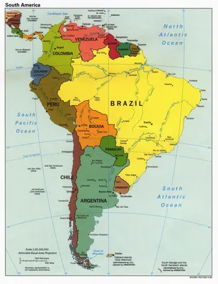 Большая политическая карта Южной Америки. Южная Америка – большая  политическая карта | Auto-Maps.com | Карты всех стран мира