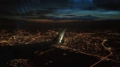 Москва из иллюминатора самолета