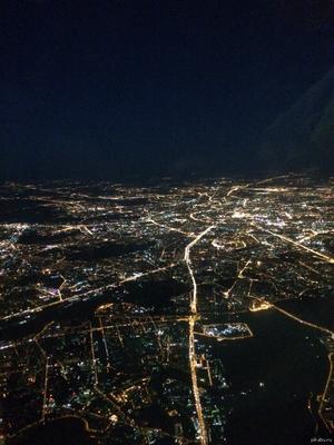 Вид с самолета ночью - 62 фото