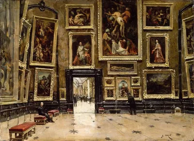 Alexandre Brun \"View of the Salon Carr at the Louvre\" (1880 год) | Пикабу