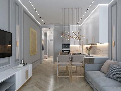 Проект дизайн студии в Москве по доступной цене - заказать интерьер  оформление квартиры студии