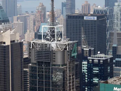 Вид на центр Манхэттена сверху, Нью-Йорк, США — Небо, Туризм - Stock Photo  | #178194050