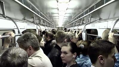 Фото метро Москва час пик