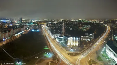 Ночной Минск с высоты птичьего полёта или что будут видеть из окон  покупатели элитных новостроек Минска. — последние Новости на Realt