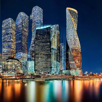Москва-Сити. Вид на ночной город со смотровой площадки. :: Екатерина  Артамонова – Социальная сеть ФотоКто
