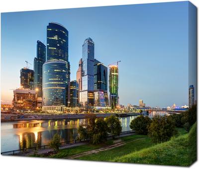 Картина на холсте Вид на Москва-Сити с набережной: - Арт. 090270 | Купить в  интернет-магазине - Уютная стена