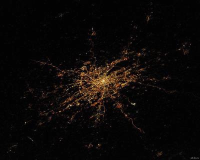 Вестник МКС: ночная Москва из космоса