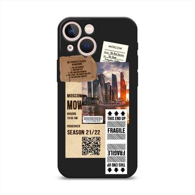 Матовый силиконовый чехол для iPhone 13 mini с принтом «Москва коллаж» —  купить в интернет-магазине Case Place