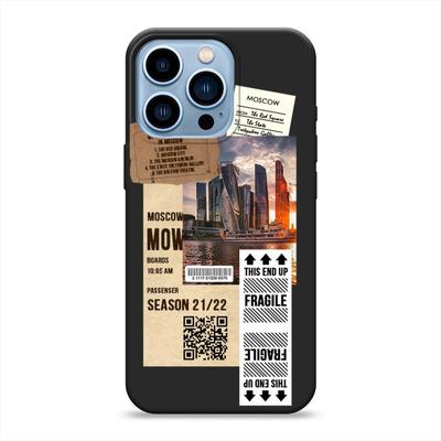 Матовый силиконовый чехол для iPhone 13 Pro с принтом «Москва коллаж» —  купить в интернет-магазине Case Place