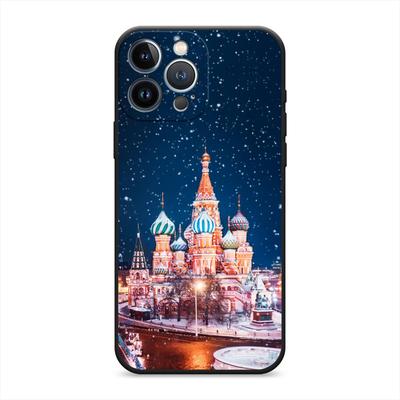 Матовый силиконовый чехол для iPhone 13 Pro Max с принтом «Москва 1» —  купить в интернет-магазине Case Place