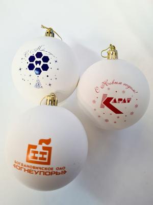 Елочные шары с логотипом в Москве, елочные шары на заказ в ГрафиксВ