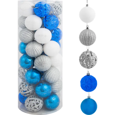 Набор ёлочных шаров 6 см цвет синий, 40 шт. по цене 690 ₽/шт. купить в  Москве в интернет-магазине Леруа Мерлен