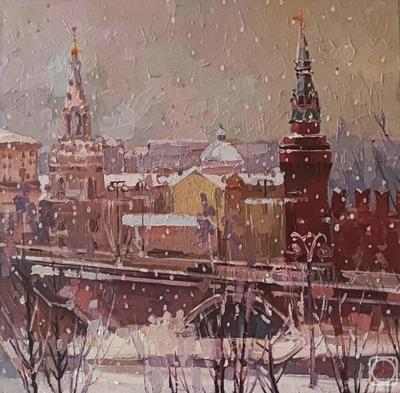Картина Пейзаж маслом \"Москва. Зимой на Васильевском спуске\" 50x60 AR171002  купить в Москве