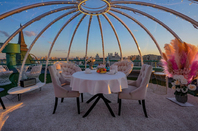 Иглубар в Москве | Аренда иглу на крыше в видовом кафе-ресторане от 1 500  р/час, беседка-сфера со стеклянным куполом