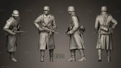 Немецких солдат 1 2 - 3d stl модель для ЧПУ