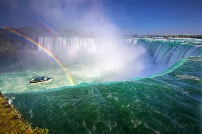 Удивительные места - Ниагарский водопад, Канада, США Ниагарский водопад  состоит из трёх больших потоков: Хорсшу-Фолс («Подкова»), Американский  водопад и Брайдлвей («Фата»). Пользуется большой популярностью среди  туристов (во многом из-за развитой ...
