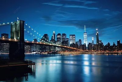 виден ночной горизонт Нью Йорка, река, архитектура, штат Нью Йорк фон  картинки и Фото для бесплатной загрузки