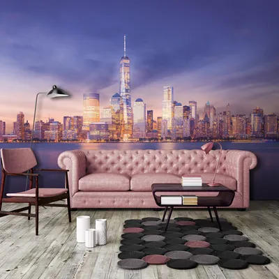 Настенные 3D-обои на заказ, современные обои с изображением Нью-Йорка,  ночного пейзажа, для столовой, гостиной, спальни, домашний декор |  AliExpress