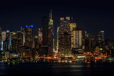 Воздушная Ночной Вид Манхэттена - Нью-Йорк - США Фотография, картинки,  изображения и сток-фотография без роялти. Image 42510850