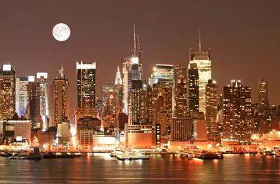 Манхэттен Ночью, Нью-Йорк. Вид Из Бруклина Фотография, картинки,  изображения и сток-фотография без роялти. Image 52772580