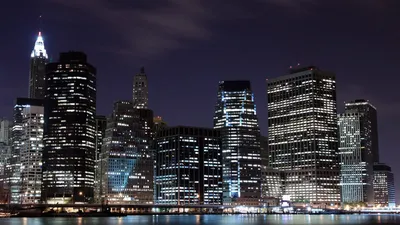 Обои Нью-Йорк в ночи, картинки - Обои для рабочего стола Нью-Йорк в ночи  фото из альбома: (города)