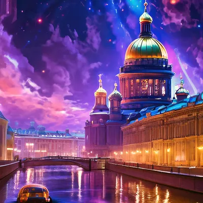Проспект Санкт-Петербурга, летняя …» — создано в Шедевруме
