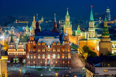 Фото ночной Москвы с высоты фотографии