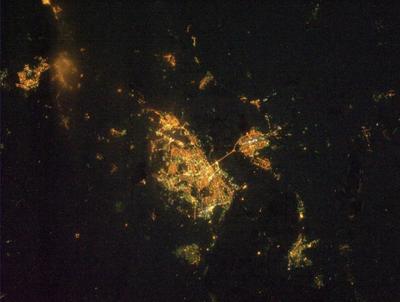 NASA опубликовало снимок ночной Москвы, сделанный с борта МКС – Москва 24,  25.06.2014